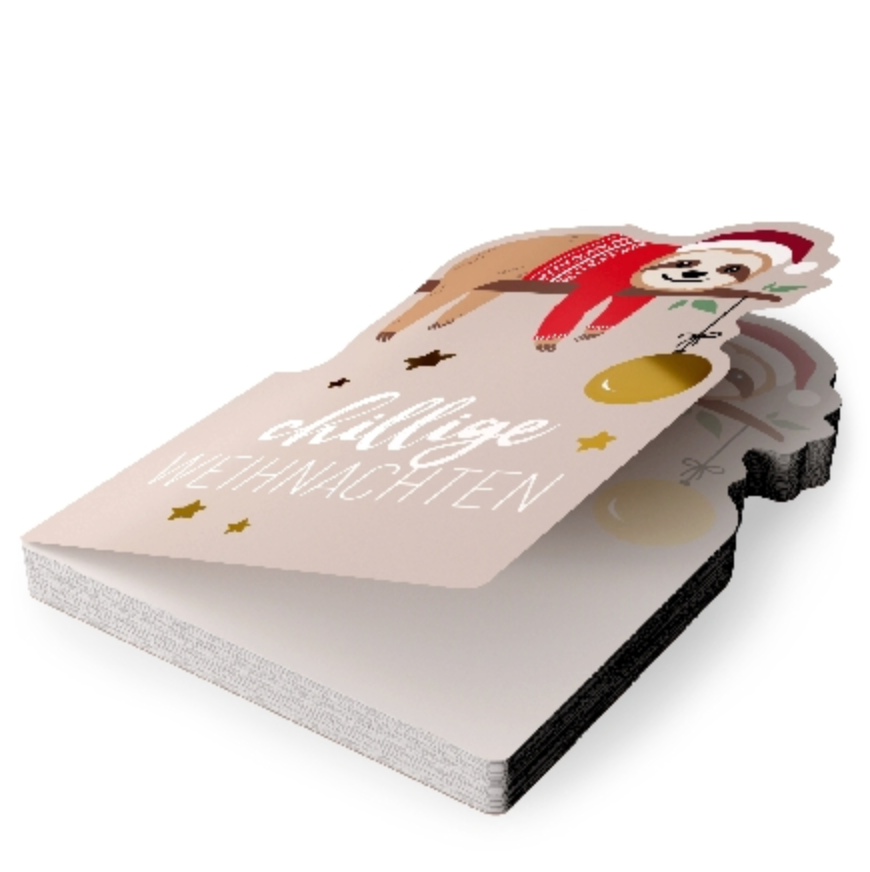 Chillige Weihnachten Faultier Set1 mit Notizblock und Bleistift