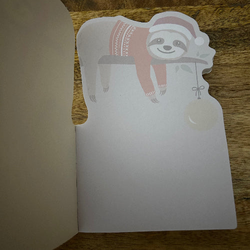 Chillige Weihnachten Faultier Set1 mit Notizblock und Bleistift