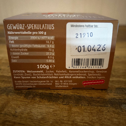 Spekulatius 100g Chillige Weihnachten Faultier
