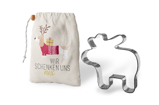Keksform HappyXmas Elch Wir schenken uns nichts