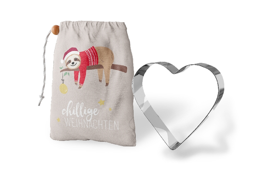 Keksform Herz Chillige Weihnachten Faultier