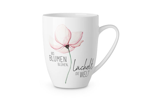 Becher 250ml Wo Blumen blühen, lächelt die Welt