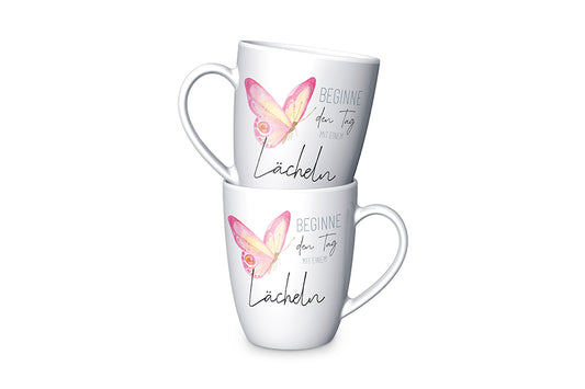 Becher 250ml Beginne den Tag mit einem Lächeln