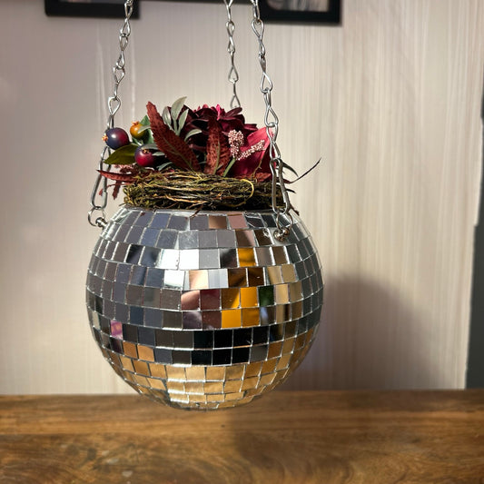 Discokugel-Blumentopf - zum Hängen oder Stellen 15cm