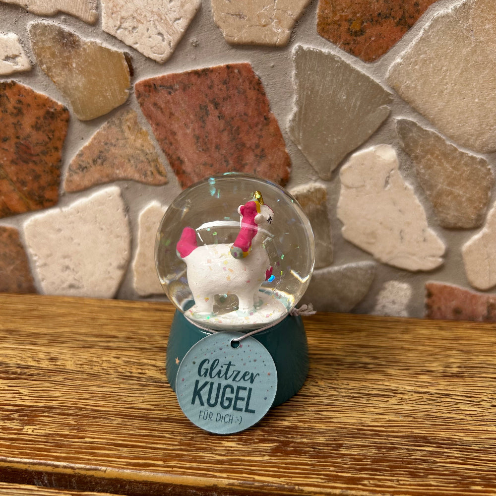 Glitzerkugel Einhorn