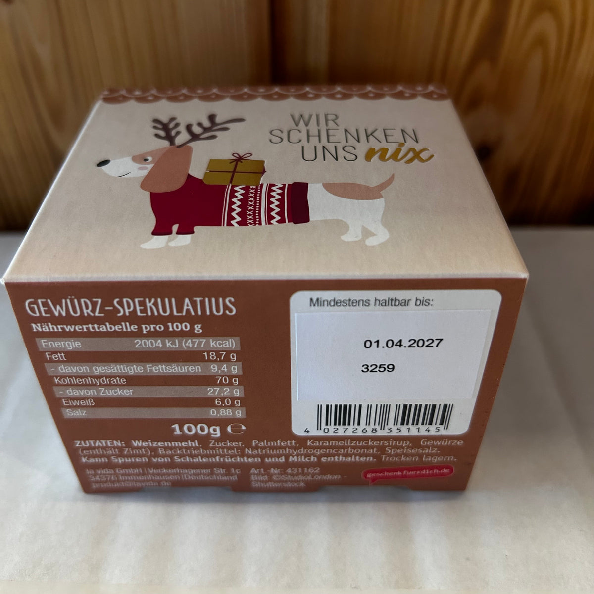 Spekulatius 100g Dackel "Wir schenken uns nichts"