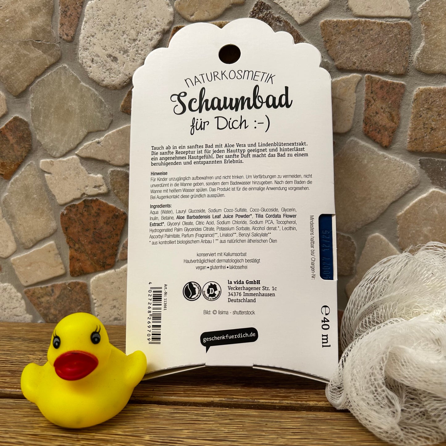 Schaumbad 40 ml Blumen Aloe Vera mit Lindenblüten-extrakt