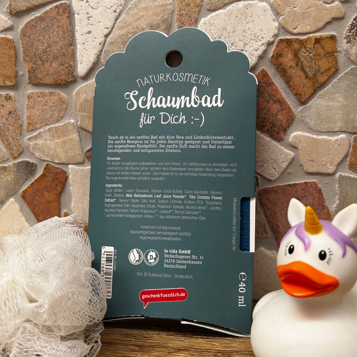 Schaumbad 40 ml Einhorn Aloe Vera mit Lindenblüten-extrakt