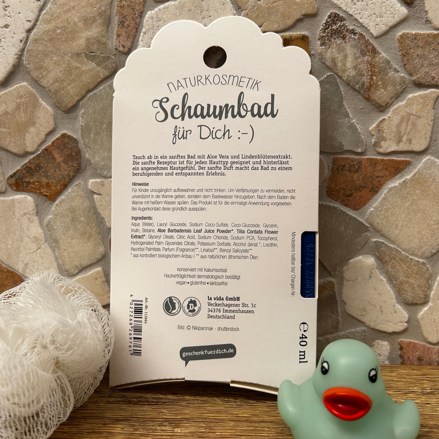 Schaumbad 40 ml Lächeln Aloe Vera mit Lindenblüten-extrakt