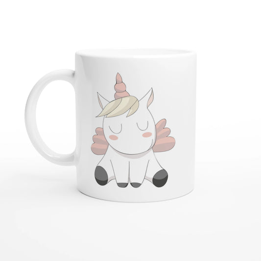 Weiße Keramiktasse Einhornliebe