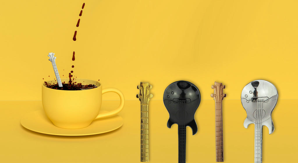 Gitarren Kaffeelöffel 4er Set