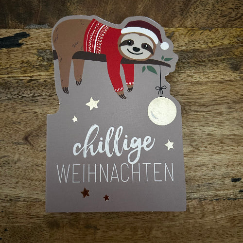 Chillige Weihnachten Faultier Set3 mit Notizblock, Bleistift, Keksform und Spekulatius
