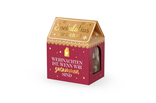 Spekulatius 100g Haus "Weihnachten ist, wenn wir zusammen sind"