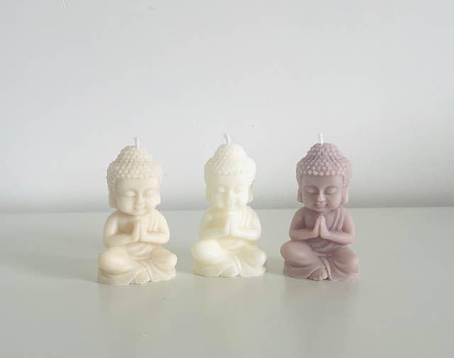 Handgegossene kleine Buddha-Kerze 3er Set