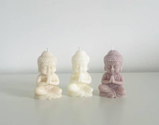 Handgegossene kleine Buddha-Kerze 3er Set
