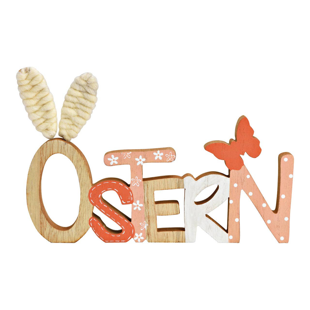 Aufsteller Schriftzug, Ostern, aus Holz natur (B/H/T) 27x18x2cm