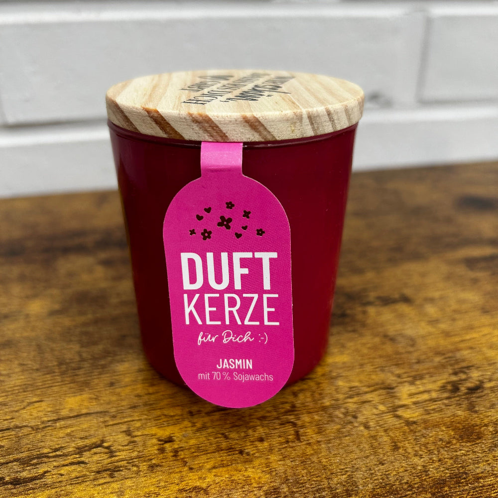 Duftkerze Herz Wie schön, dass es dich gibt mit Jasminduft
