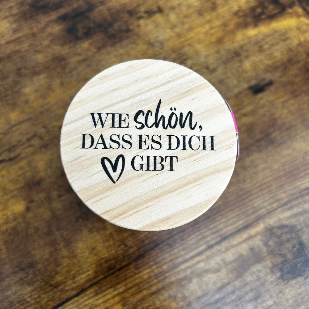 Duftkerze Herz Wie schön, dass es dich gibt mit Jasminduft