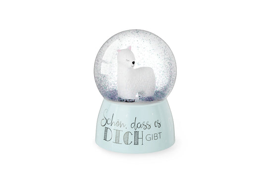 Glitzerkugel Lama