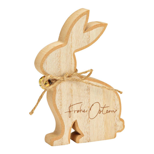 Aufsteller Hase, Frohe Ostern, aus Holz natur (B/H/T) 9x15x2cm