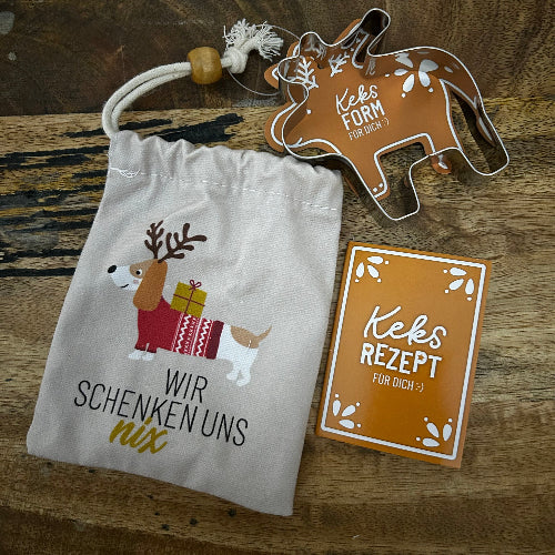 Keksform HappyXmas Elch Wir schenken uns nichts
