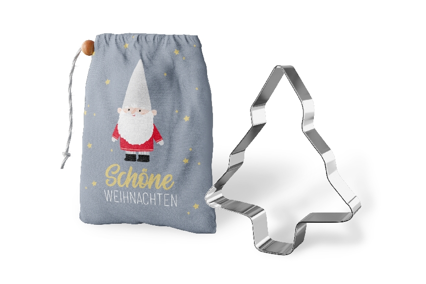 Keksform HappyXmas Baum Wichtelmotiv