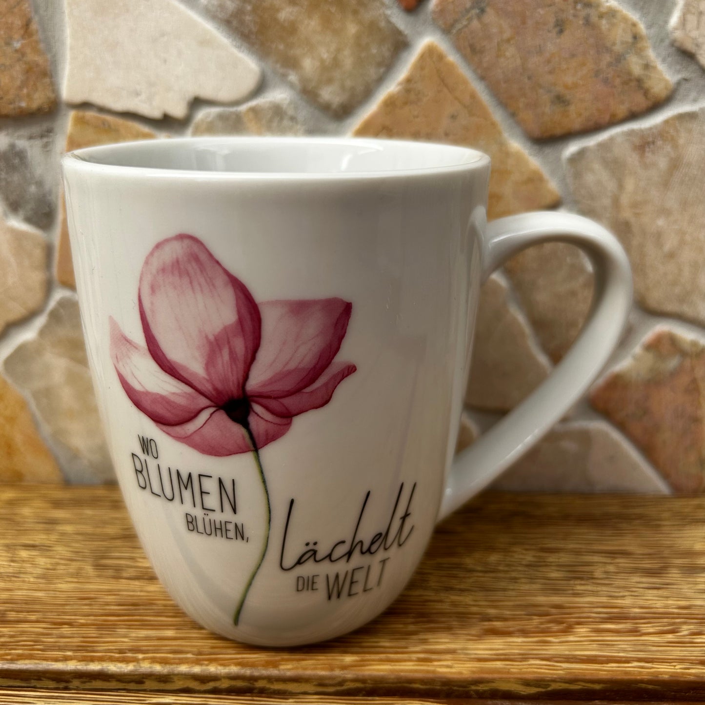 Becher 250ml Wo Blumen blühen, lächelt die Welt