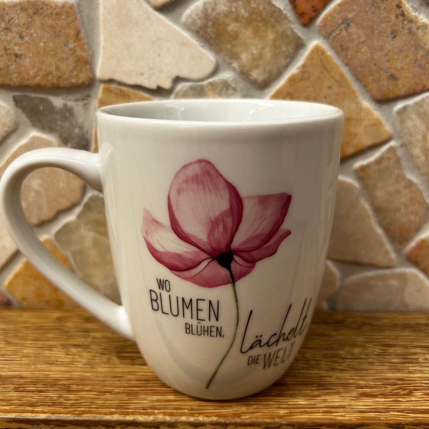Becher 250ml Wo Blumen blühen, lächelt die Welt