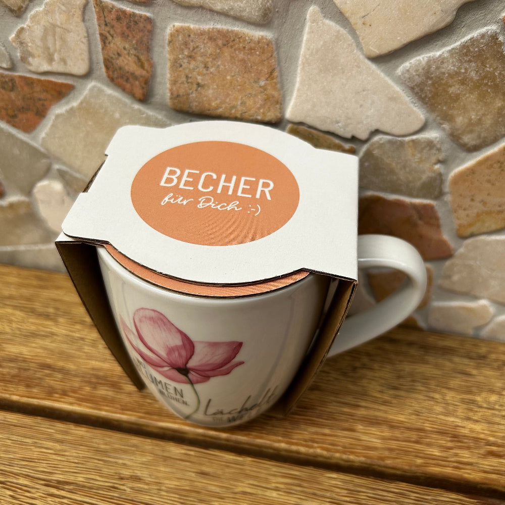 Becher 250ml Wo Blumen blühen, lächelt die Welt