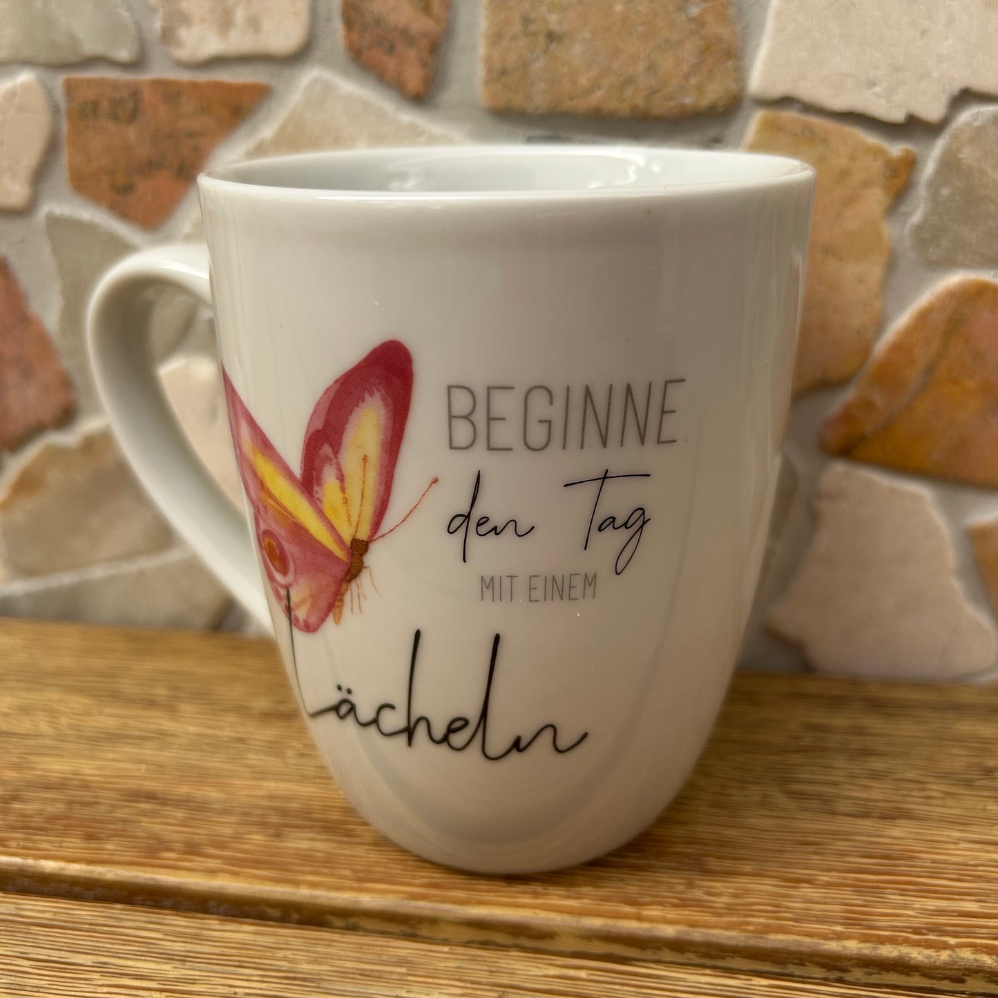 Becher 250ml Beginne den Tag mit einem Lächeln