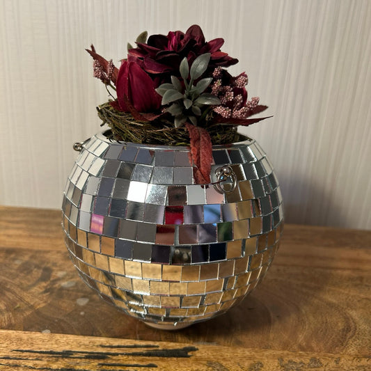 Discokugel-Blumentopf - zum Hängen oder Stellen 15cm