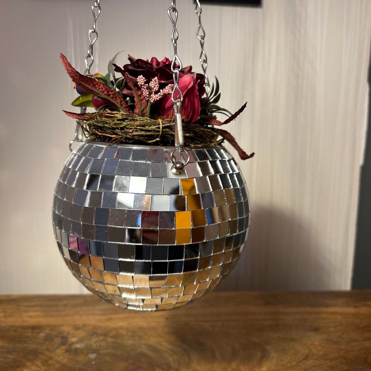 Discokugel-Blumentopf - zum Hängen oder Stellen 15cm