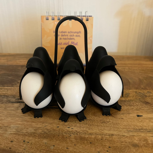 Egguins Eierhalter für 6 Eier in Pinguin Form
