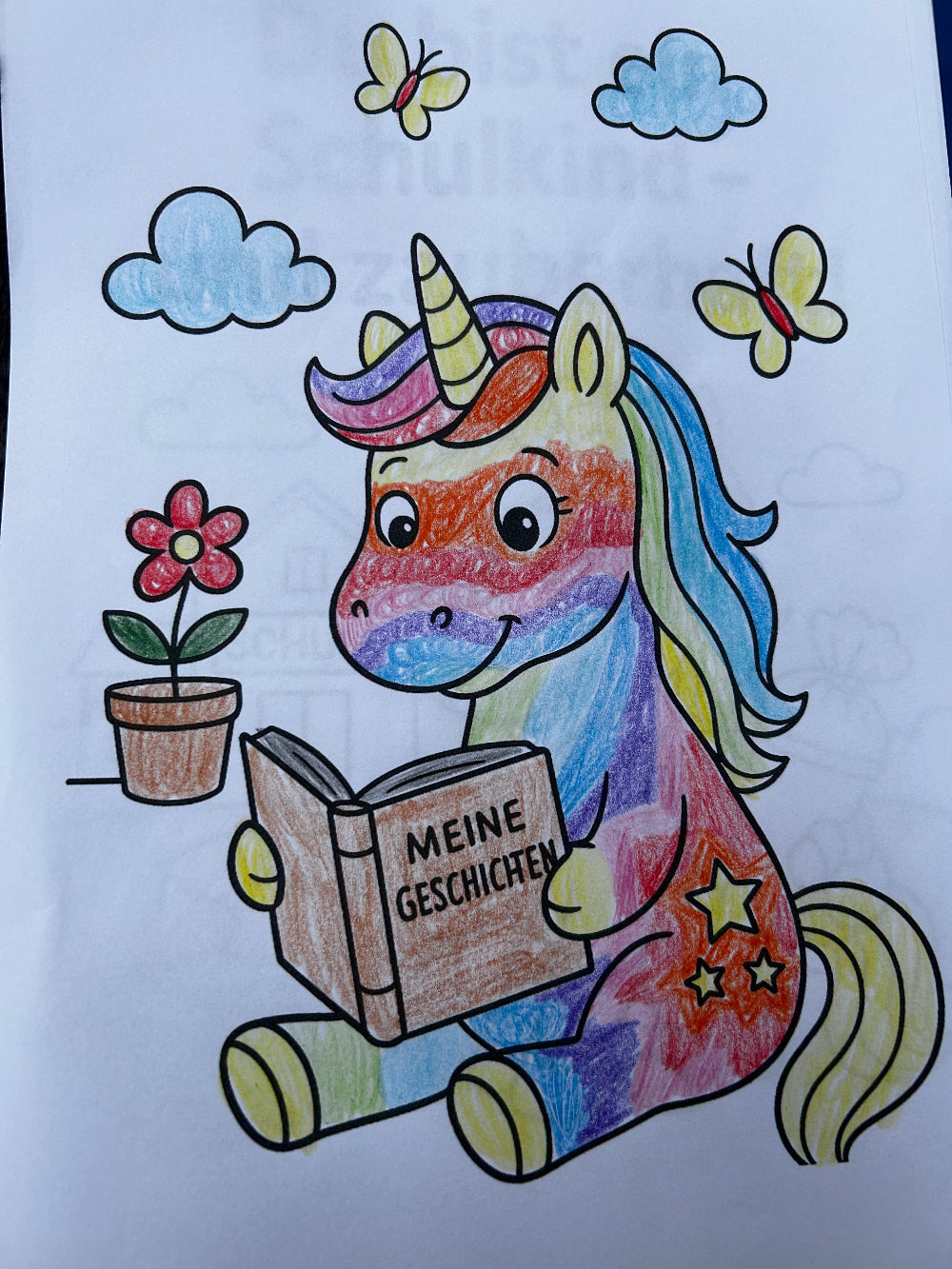 Einhorn Malbuch zur Einschulung