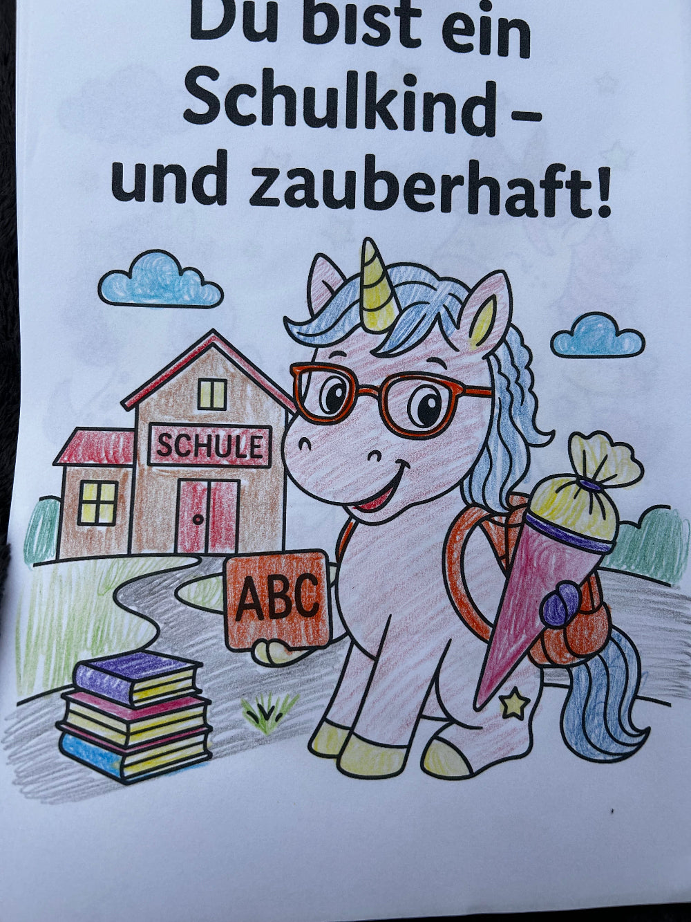 Einhorn Malbuch zur Einschulung