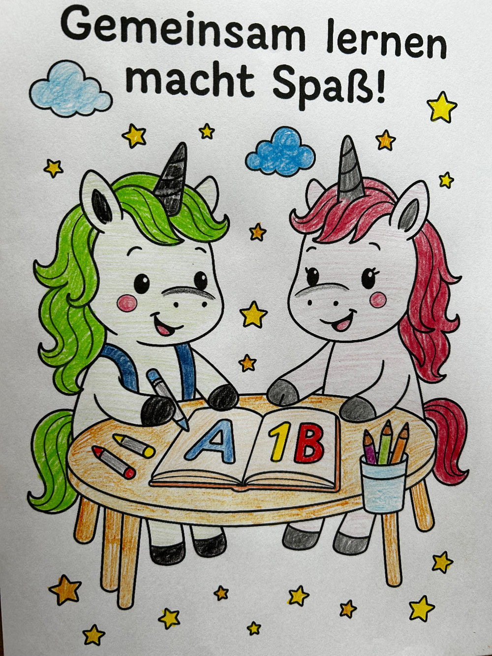 Einhorn Malbuch zur Einschulung