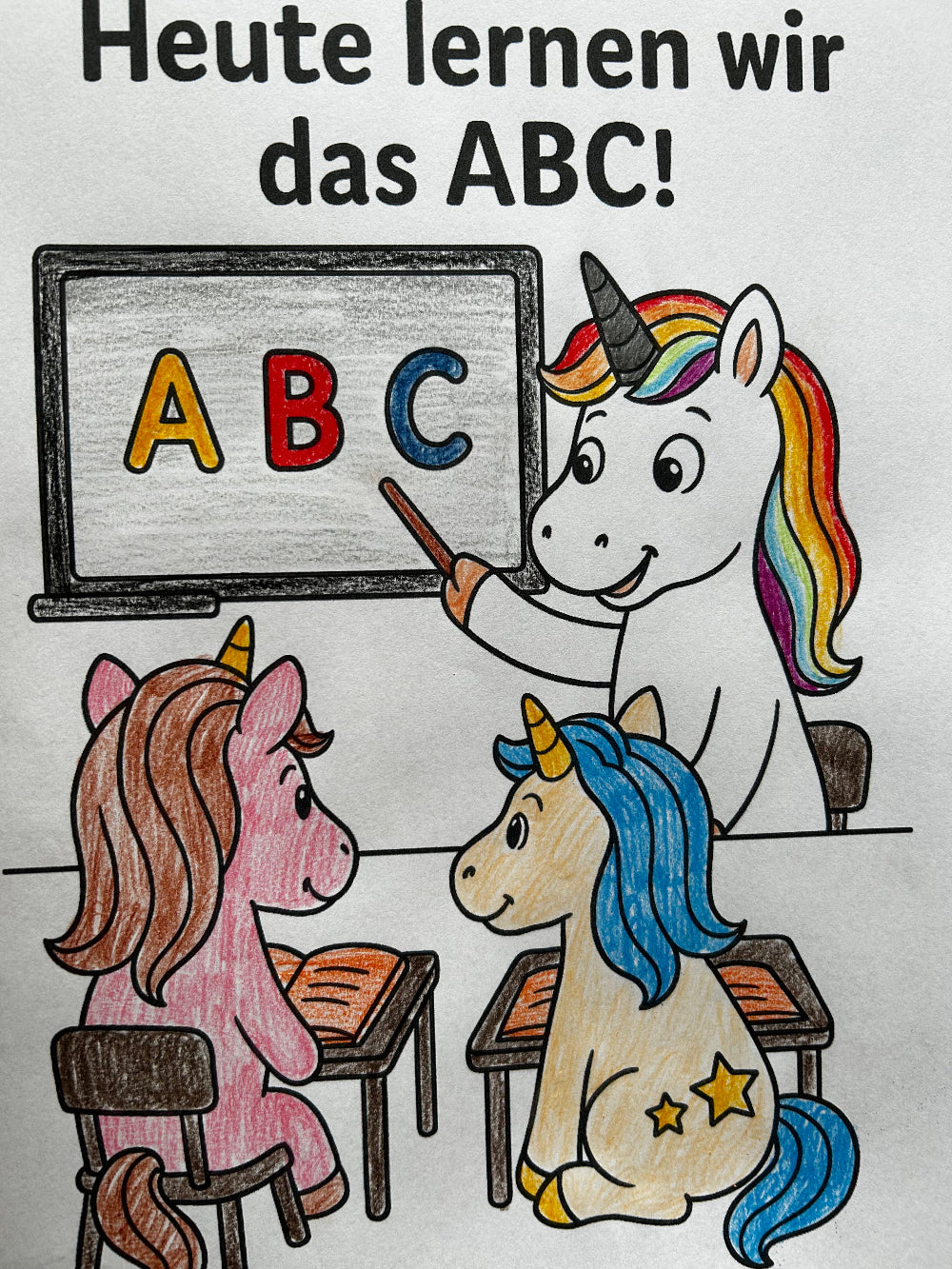 Einhorn Malbuch zur Einschulung
