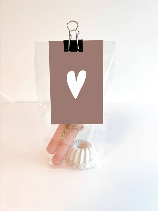 Geschenktüte mit Kerzenhalter – Herz in Altrosa