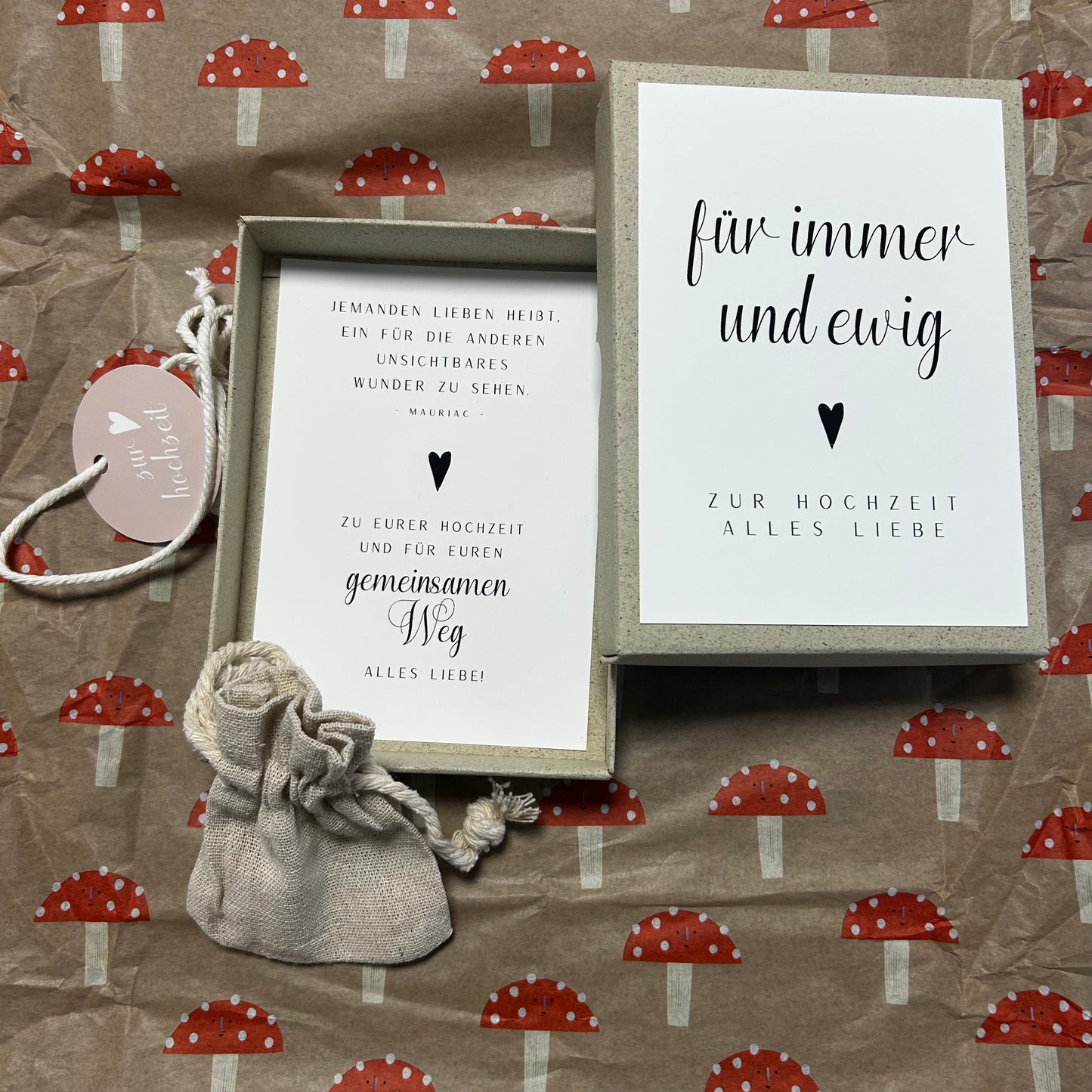 Geschenkschachtel Hochzeit schwarz/weiß - Geldgeschenk 