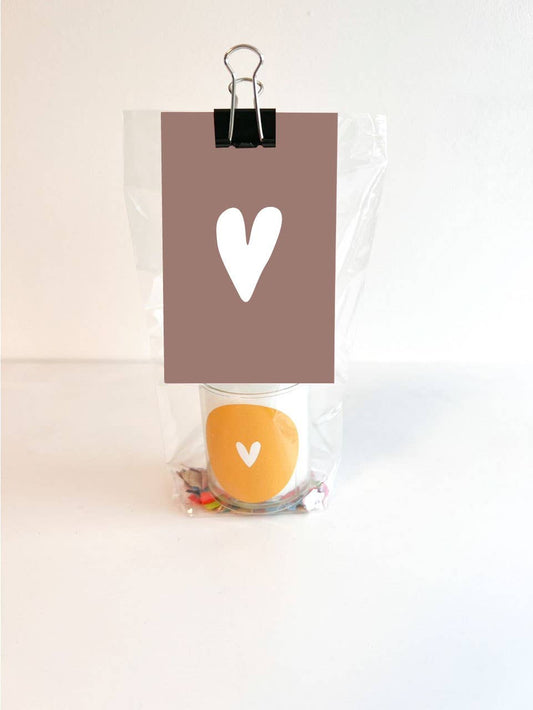 Geschenktüte mit Kerze – Herz Altrosa