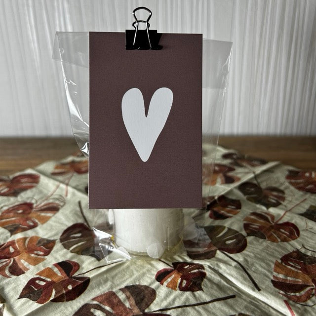 Geschenktüte mit Kerze – Herz Altrosa