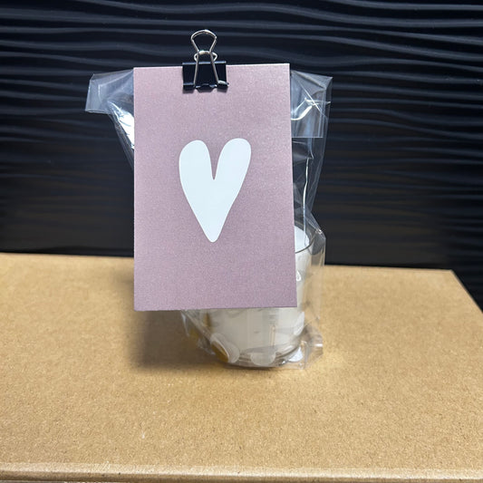 Geschenktüte mit Kerze – Herz Altrosa