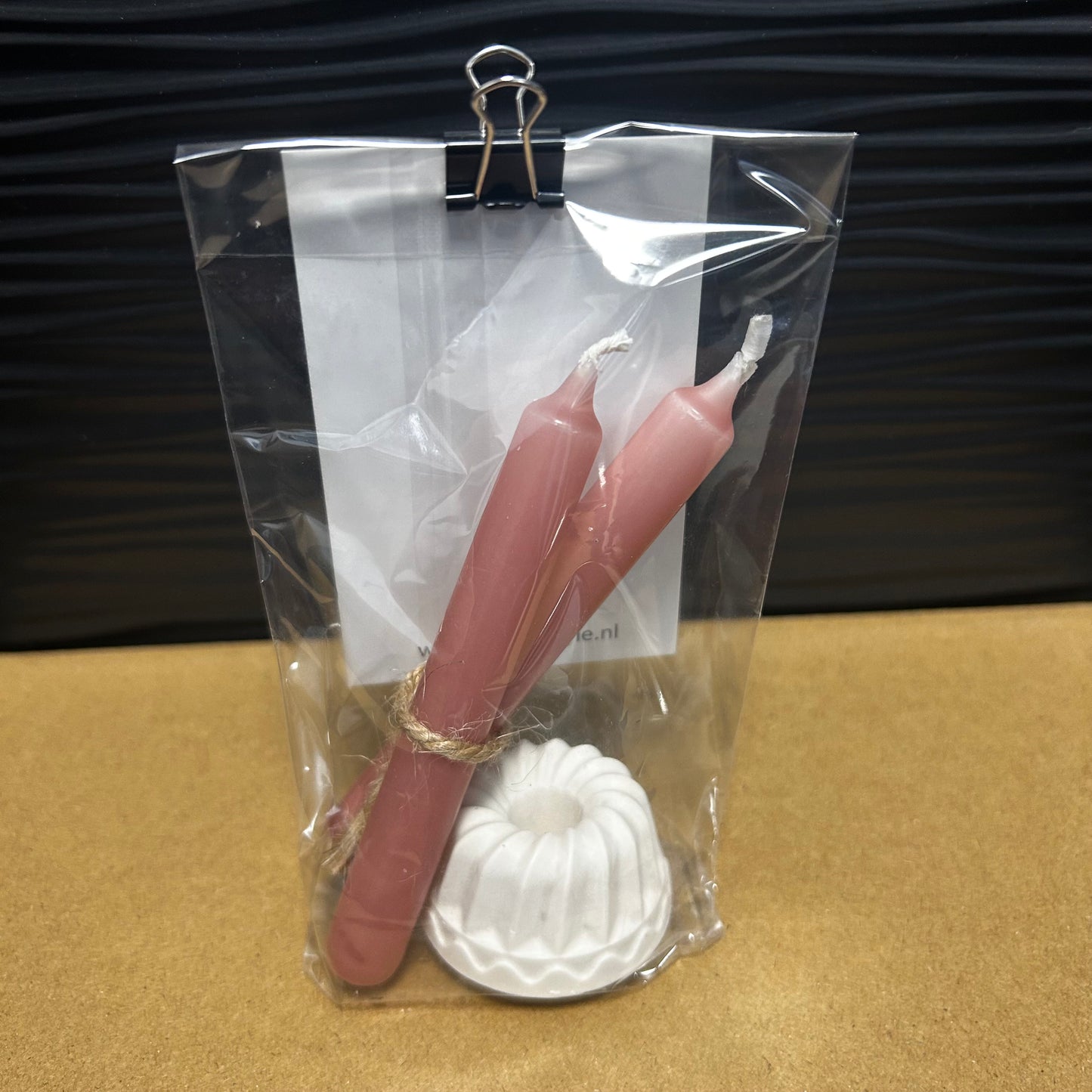 Geschenkbeutel mit Kerzenhalter – Herz Camel