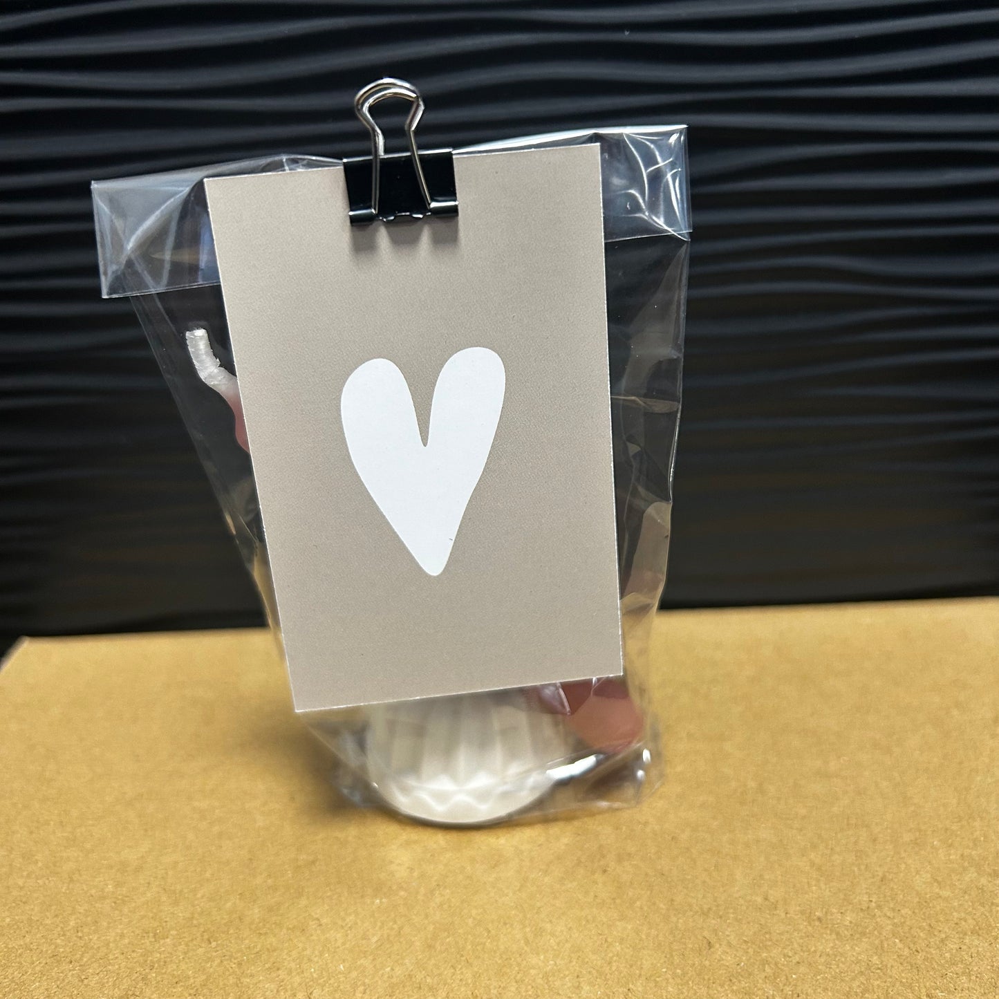 Geschenkbeutel mit Kerzenhalter – Herz Camel