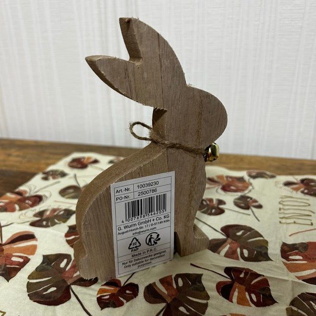 Aufsteller Hase, Frohe Ostern, aus Holz natur (B/H/T) 9x15x2cm