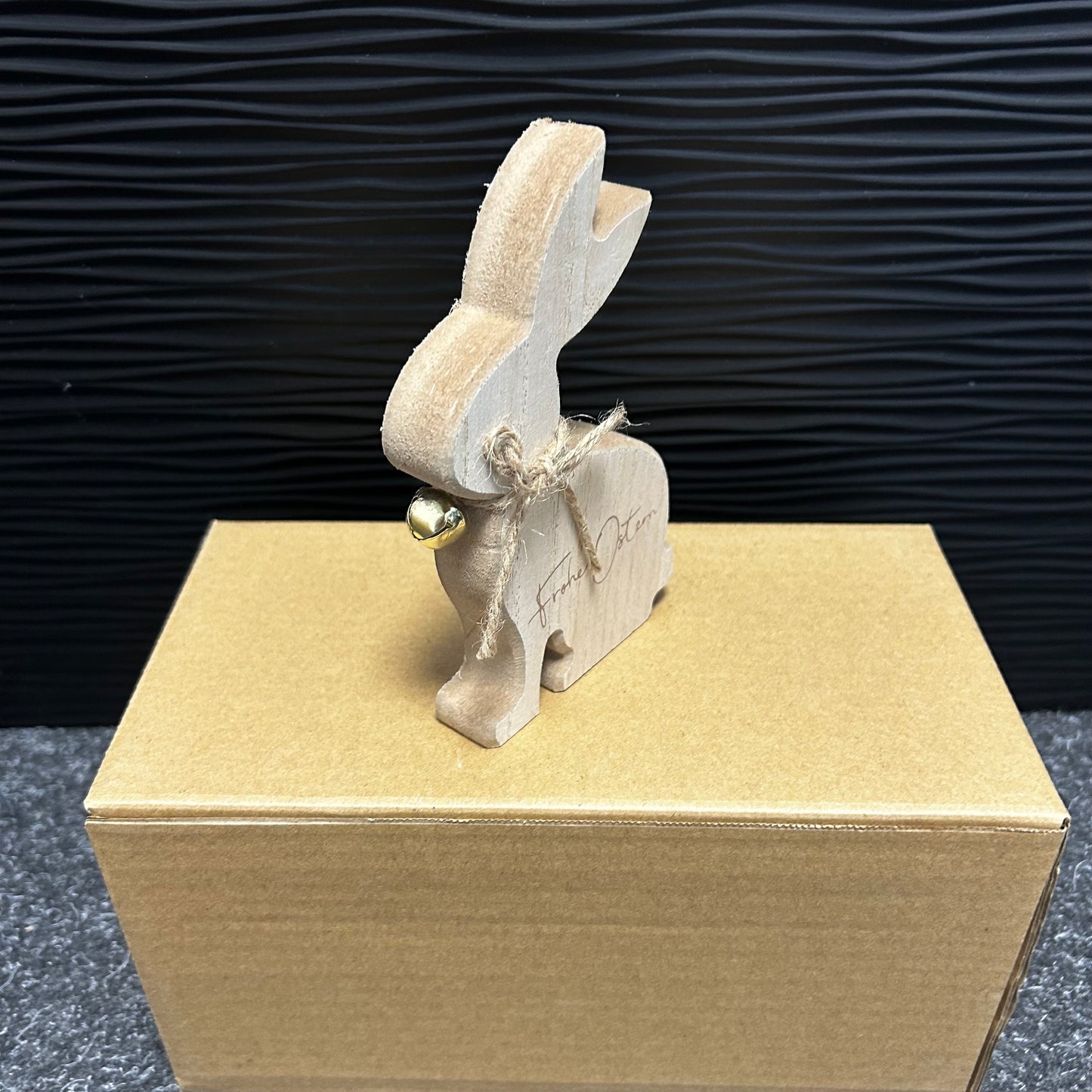 Aufsteller Hase, Frohe Ostern, aus Holz natur (B/H/T) 9x15x2cm