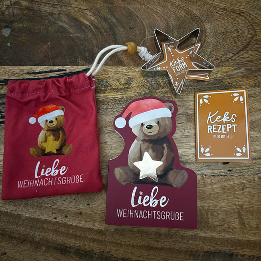 XMAS Bär Set mit Notizbuch und Ausstechform