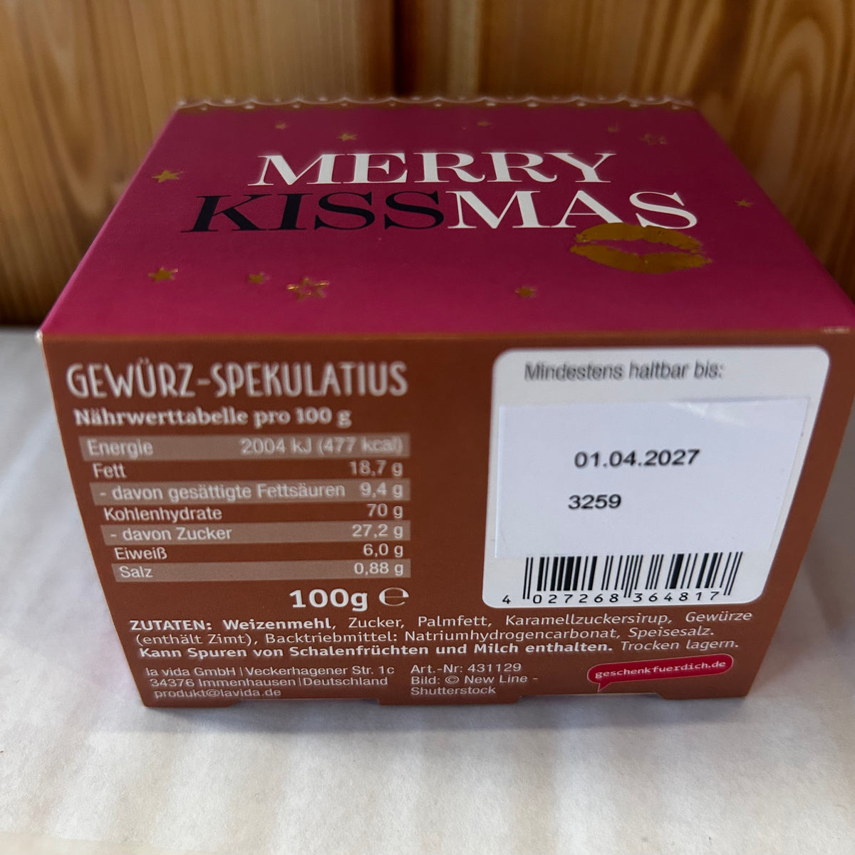 Spekulatius 100g Kiss "Merry Kissmas"