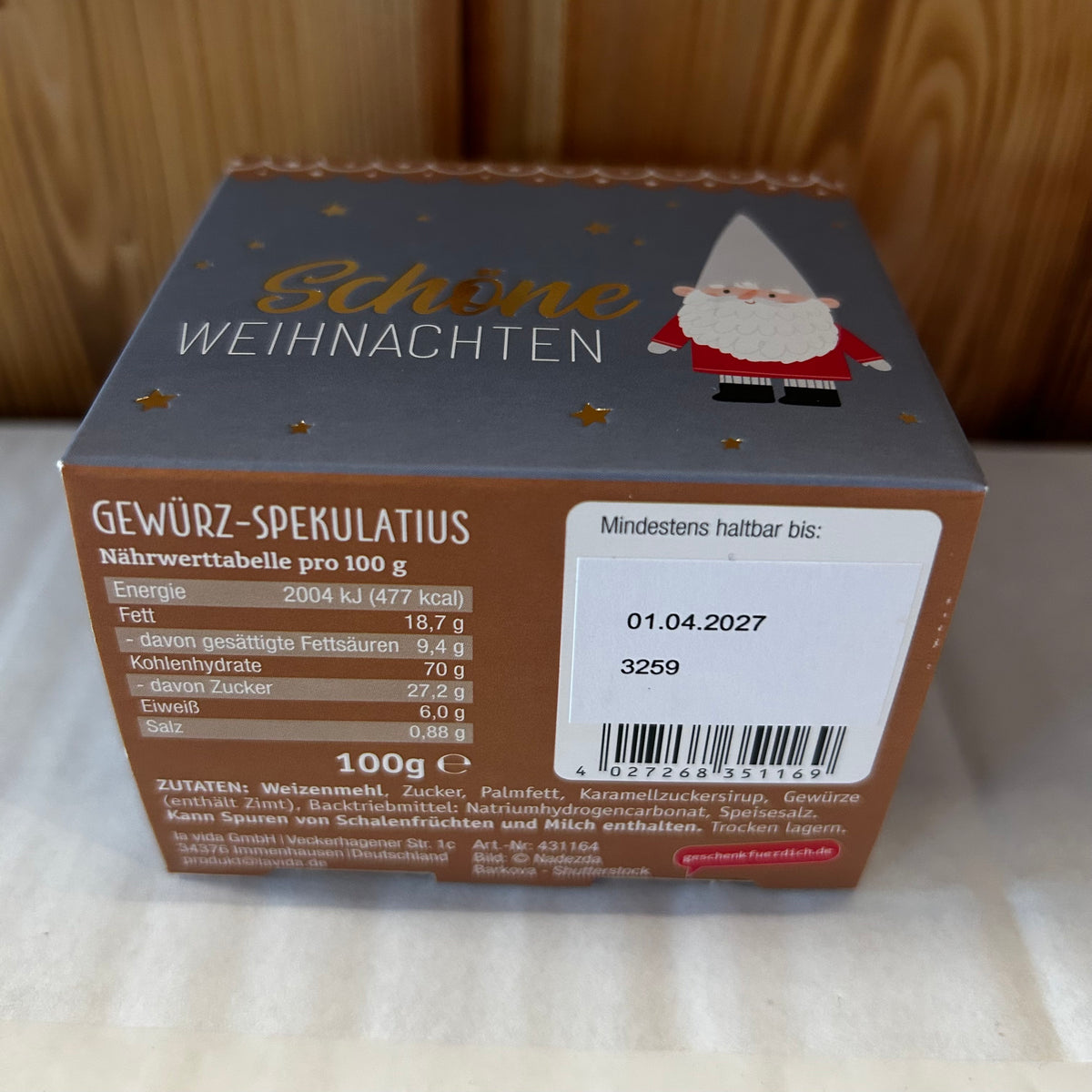 Spekulatius 100g Wichtel "Schöne Weihnachten"