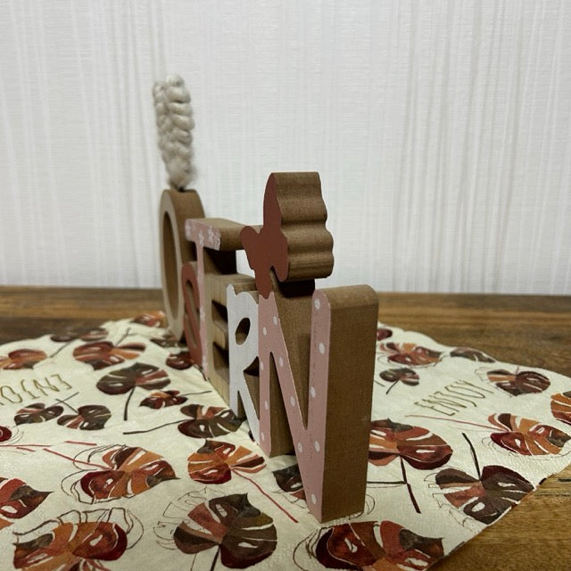 Aufsteller Schriftzug, Ostern, aus Holz natur (B/H/T) 27x18x2cm